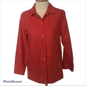 Sun Moda Linen‎ Blend Coral Oversized Blazer S